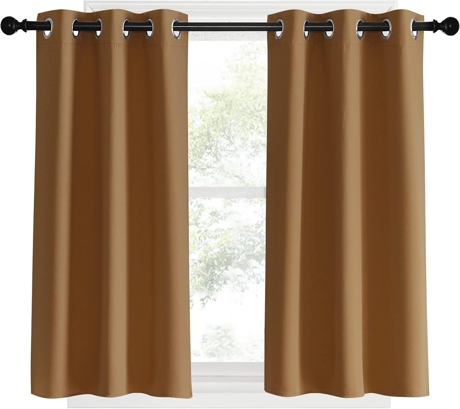 NICETOWN Window Curtains Blackout Drapes, 1 Pair, 34 by 40-inch, Gold Brown, Thermal Insulated Decorative Blackout Curtains/Draperies for…