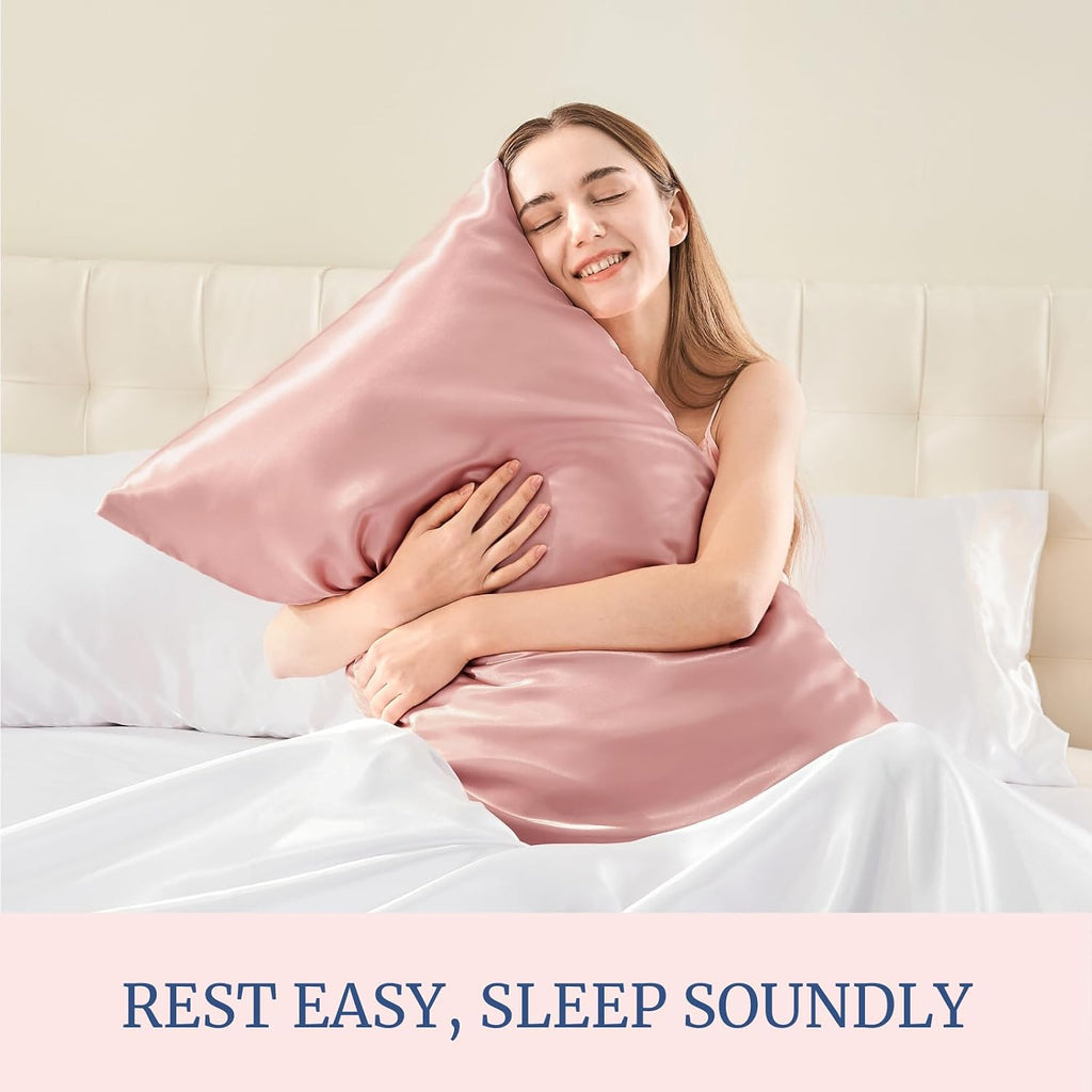 Bedelite Satin Pillowcase for Hair and Skin, Super Soft and Cooling Similar to Silk Pillow Cases 2 Pack with Envelope Closure, Gift for Wom…