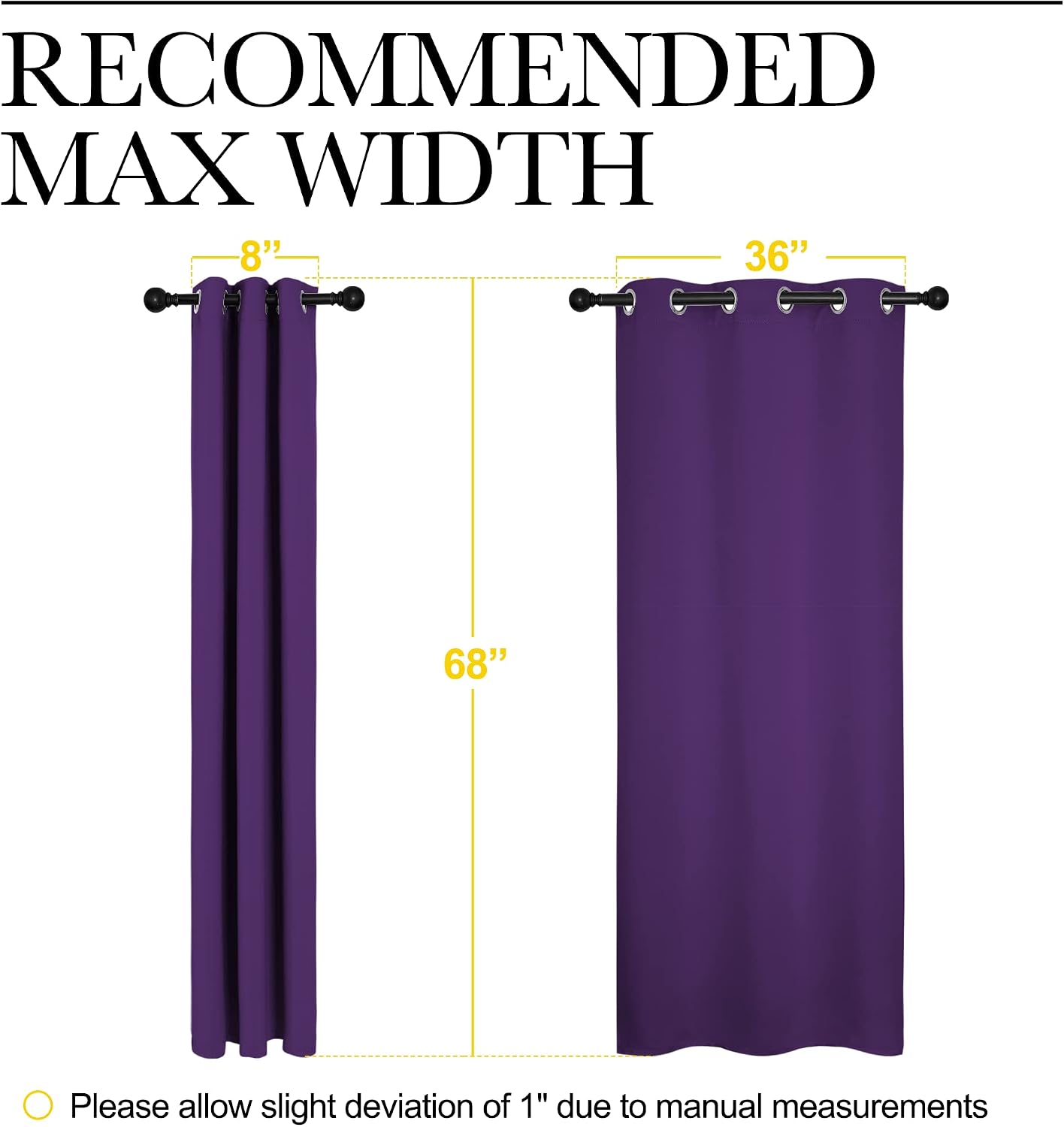 NICETOWN Kitchen Short Blackout Curtains, Home Decoration Thermal Insulated Solid Ring Top Blackout Curtains/Drapes for Bedroom(Set of 2…