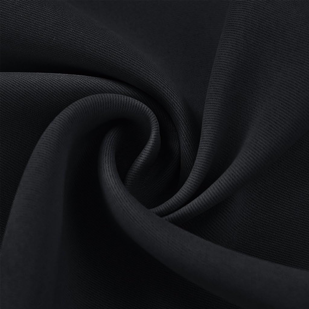 Nicetown Black Blackout Curtains 84 inch Length 2 Panels, Grommet Thermal Insulated Window Treatments Light & Sound Reducing Drapes for Liv…