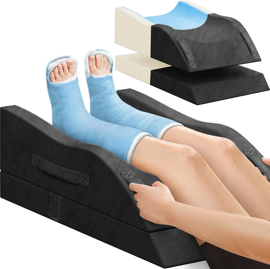 TranquilRelax Tranquilrelax Double Leg Elevation Pillows, Wedge Pillow for After Surgery, Memory Foam Support Adjustable, Comfort Ca…