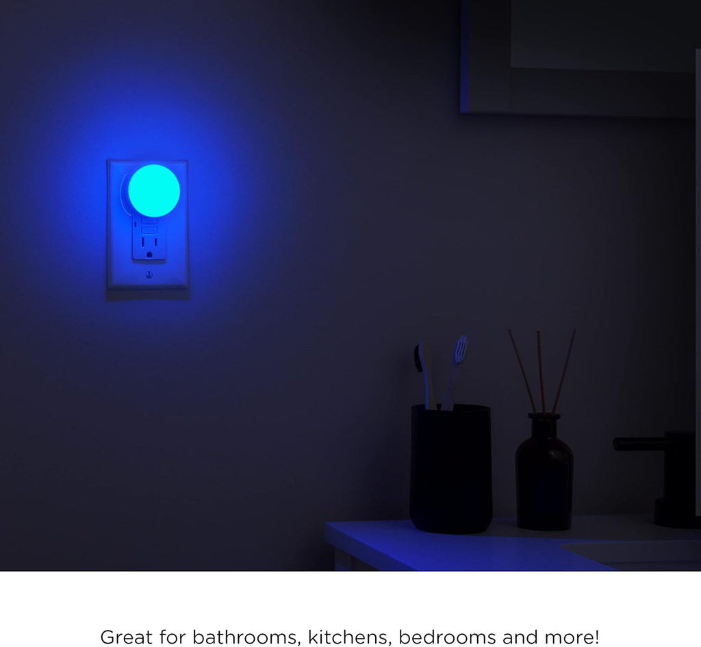 Lights by Night Color Changing Mini LED Night Light, Plug-in, Dusk to Dawn Sensor, Compact, 3 Modes, Ambient Lighting, for Kids or…