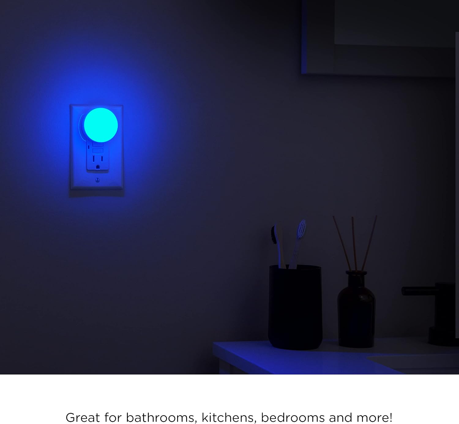 Lights by Night Color Changing Mini LED Night Light, Plug-in, Dusk to Dawn Sensor, Compact, 3 Modes, Ambient Lighting, for Kids or…