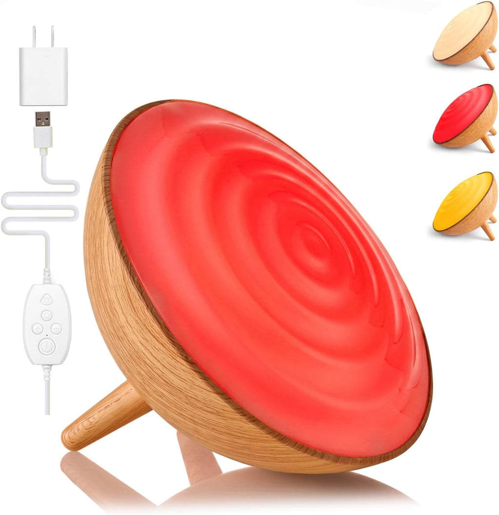 BOHON Red Light Night Light with Timer, 3 Color Modes 10 Brightness Dimmer Red Light Reading Light, 660nm Red Night Lights for Sleep…