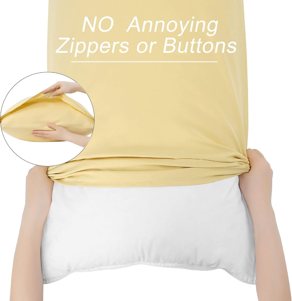 uxcell 100% Microfiber Body Pillow Cover | 1800 Thread Count Pillowcase | Soft Pillow Case with Envelope Closure | 90 GSM Ployester | No Wr…