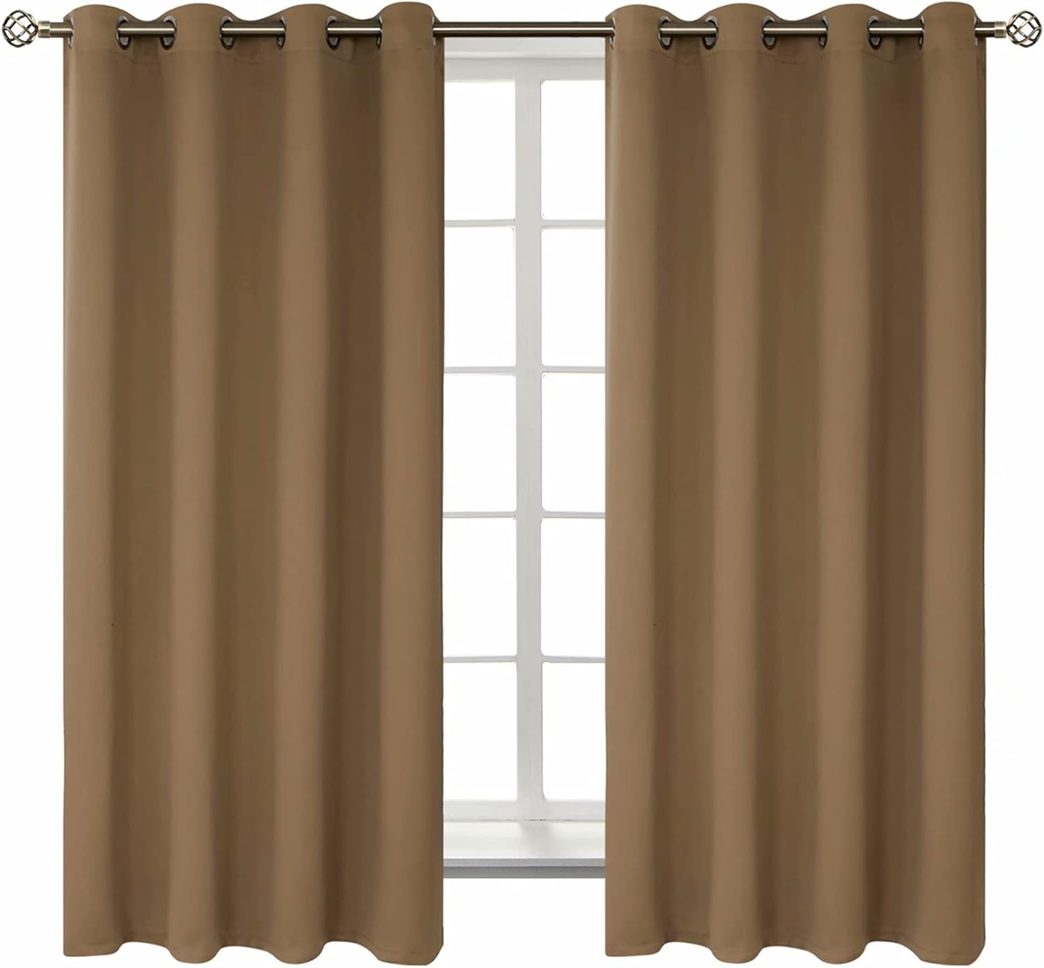BGment Blackout Curtains for Living Room - Grommet Thermal Insulated Room Darkening Curtains for Bedroom, 2 Panels of 52 x 63 Inch, Taupe 6…