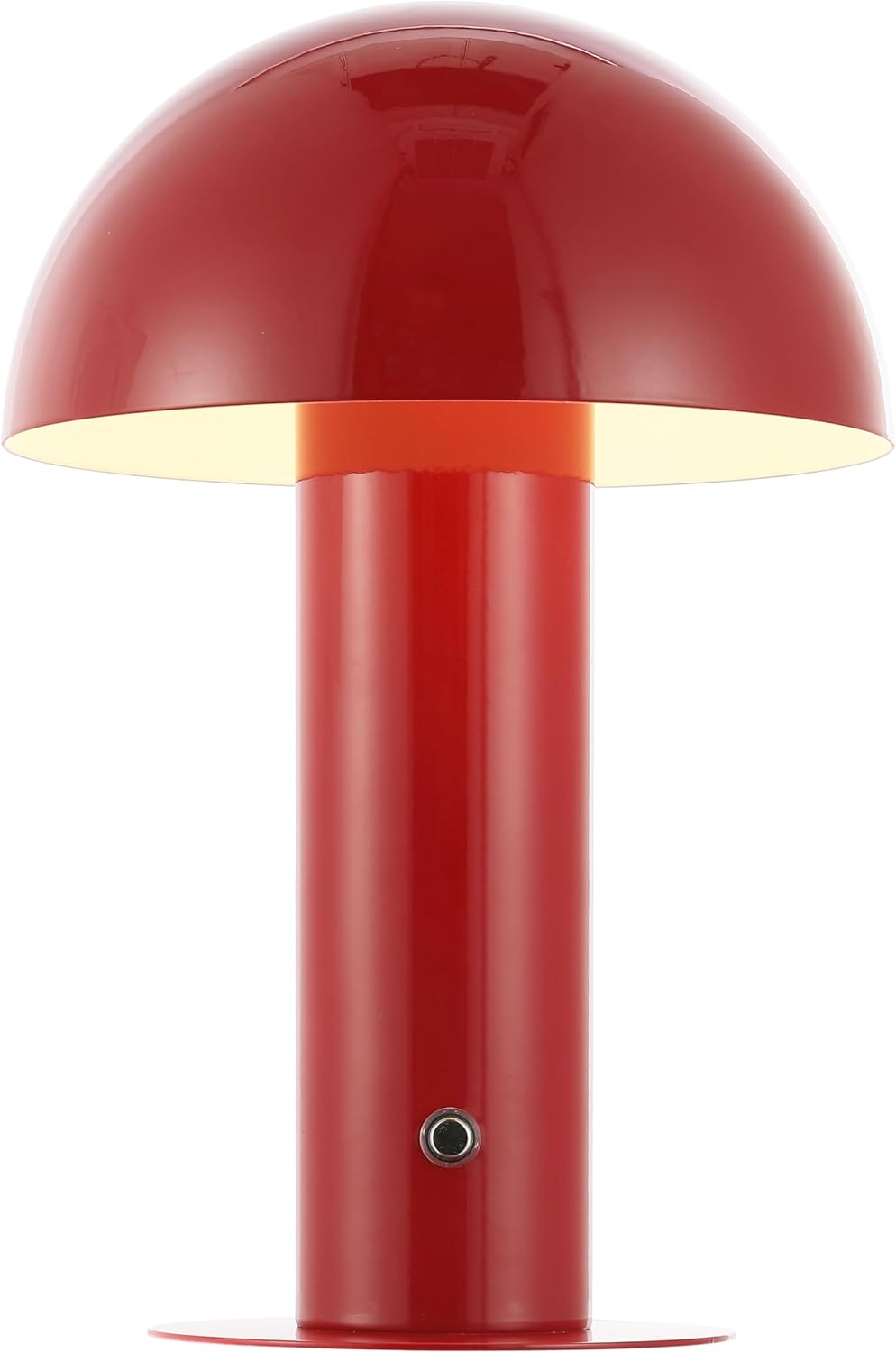 JONATHAN Y 10.75" Red Rechargeable LED Mushroom Table Lamp, Cordless Portable Bedside Lamp for Living Room Bedroom, 3-Way Dimmable Modern…