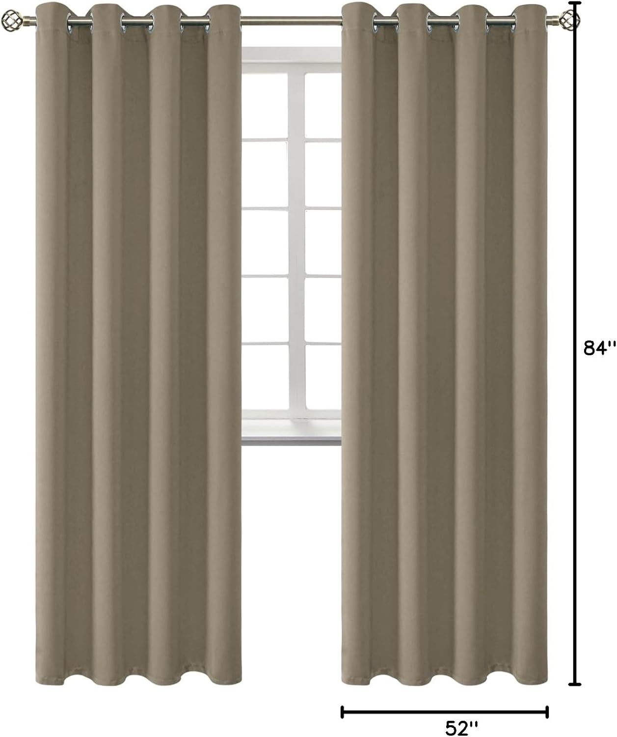 BGment Room Darkening Curtains 84 Inches Long - Grommet Thermal Insulated Drapes Window Treatment Curtains for Bedroom, 2 Panels, 52 x 84 I…