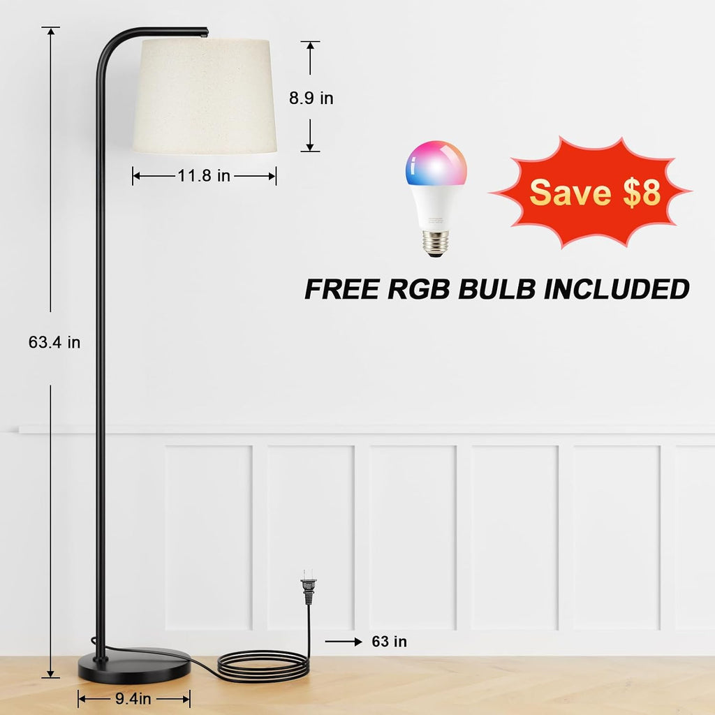 Ambimall RGB Floor Lamp - Remote Control, 8 Colors and 3000K-6500K Color Temperature, Fully Dimmable, Standing Lamp for Living Room with…