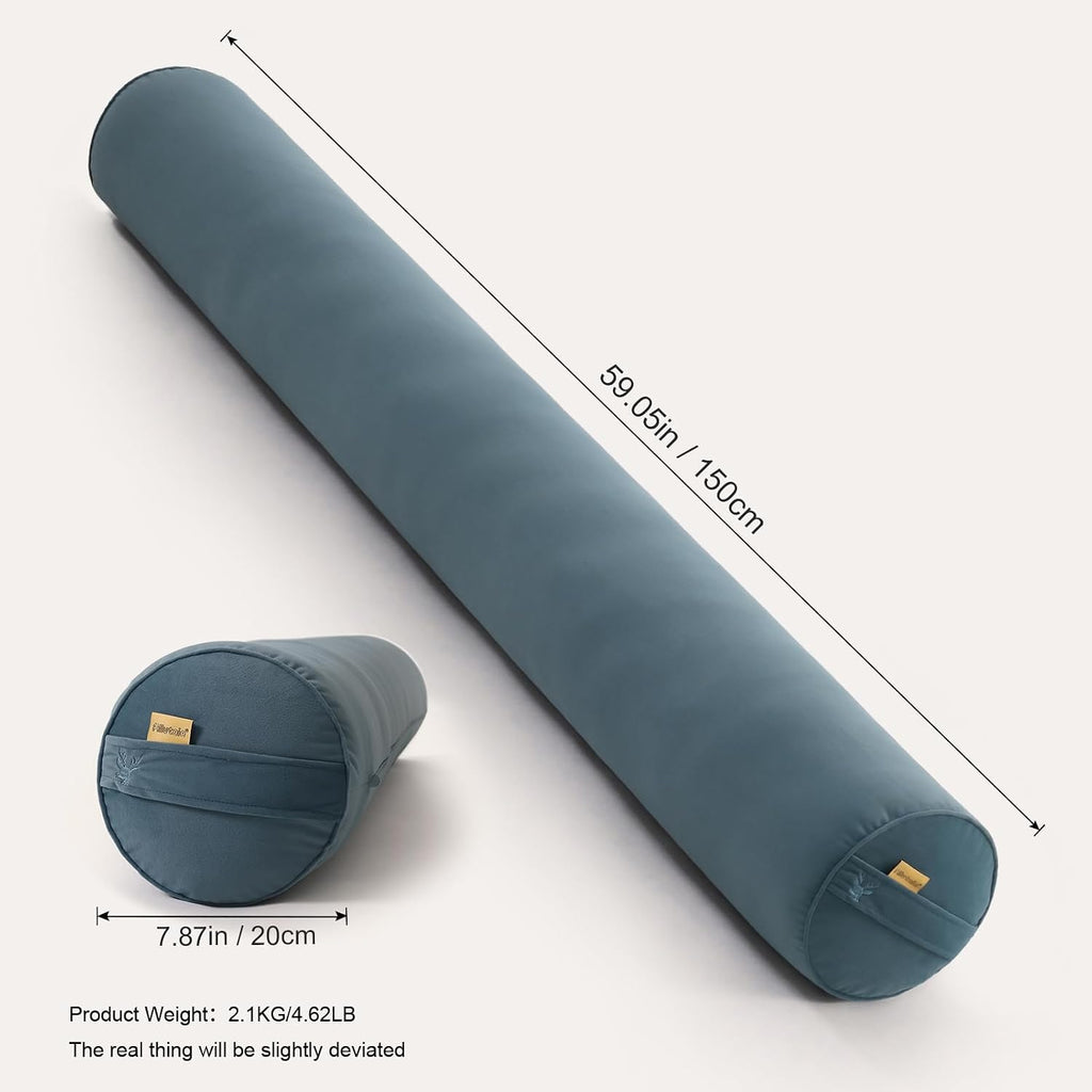 Body Pillow for Adults, Long Round Pillow, Big Cylindrical Pillow, Large Full Bolster Pillows for Side Sleepers (Slate Blue, 59"*7.87")