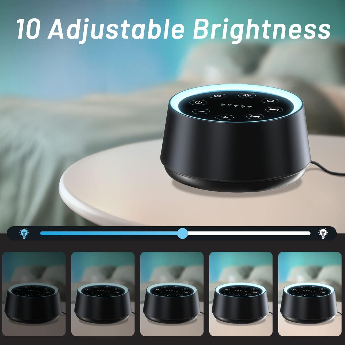 EasyHome Sleep Sound Machine White Noise Machines with 30 Soothing Sounds 12 Adjustable Night Light 10 Adjustment Brightness 32 Levels of V…