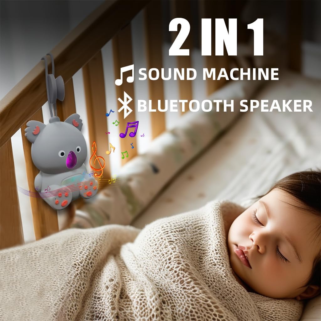 White Noise Machine for Baby with Bluetooth Speaker | Portable Baby Sound Machine Sleep Soother Music for Nursery & Travel, Soothing…