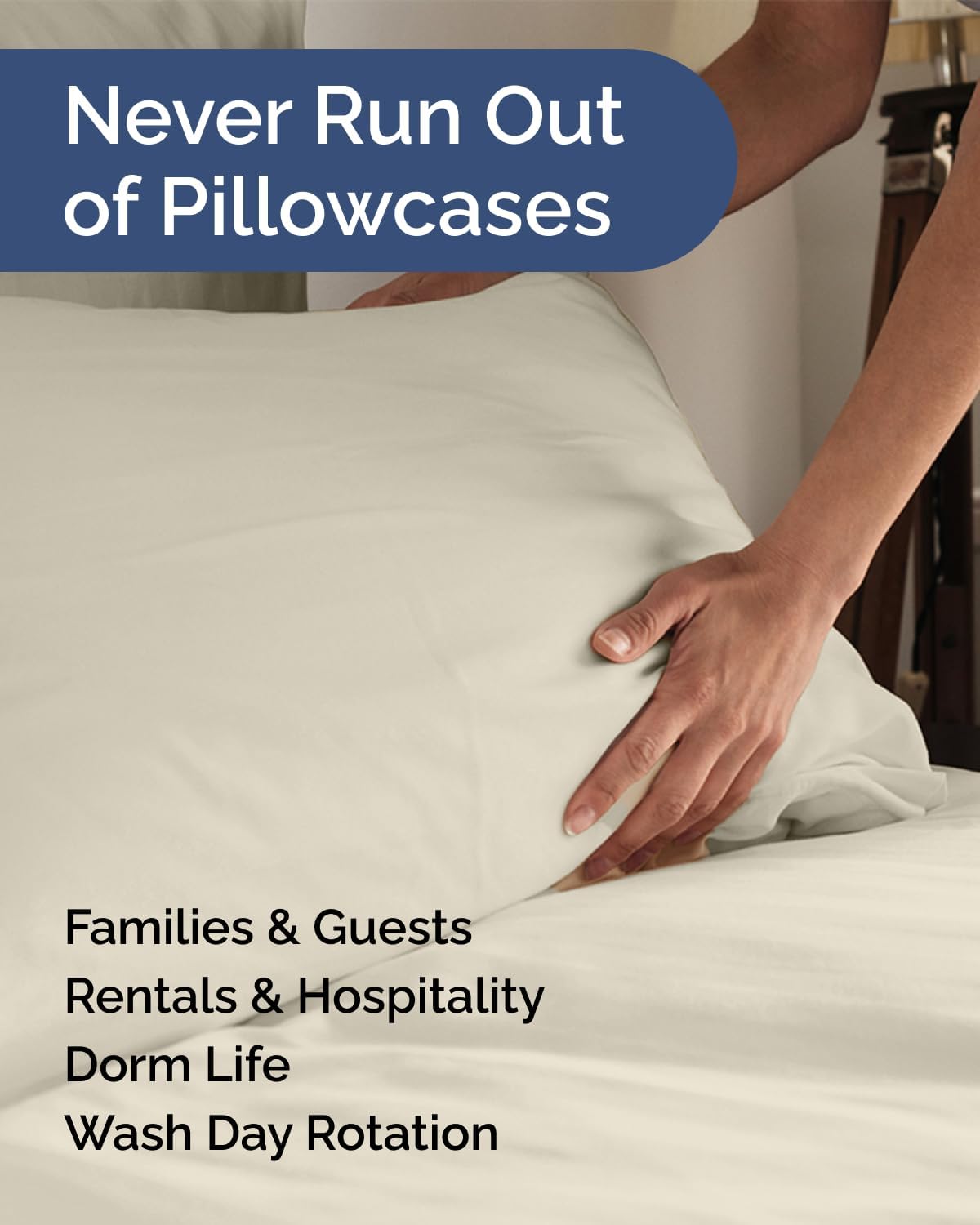 King Standard Pillow Cases Set of 8 - Ultra Soft Hotel Quality Pillowcase Covers - Comfy & Wrinkle Free - Shrink & Fade Resistant…