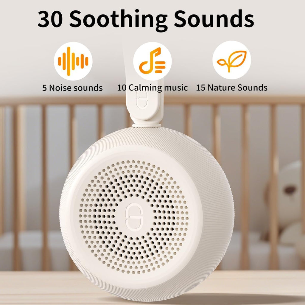 Easysleep White Noise Sound Machine Portable Sleep Machine for Baby Adult with 30 Soothing Sounds 12 Night Light Colors 4 Timer Memory…