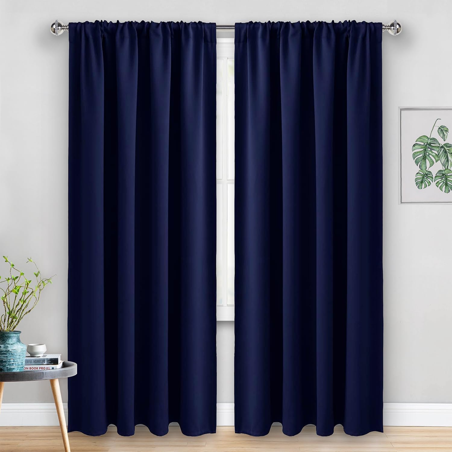 Jiuzhen Blackout Curtains for Bedroom - Thermal Insulated Room Darkening Noise Reducing, 52 x 84 Inch Length Curtains for Living Room, Set…