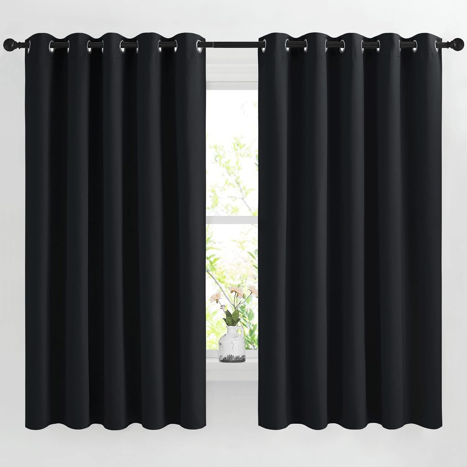 Nicetown Blackout Curtain Panels 66 inches - Light Reducing Thermal Insulated Solid Grommet Blackout Curtains/Panels/Drapes for Living Room…