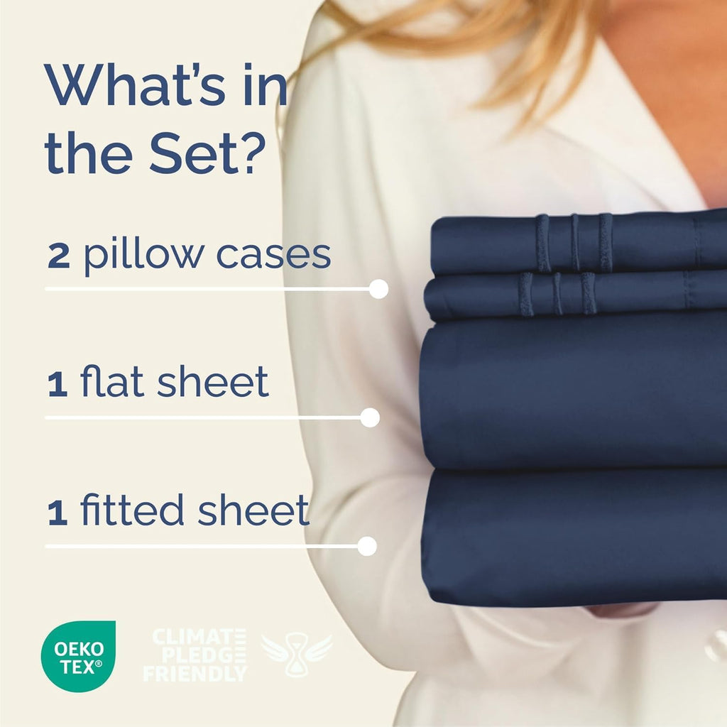 Cal King Size 4 Piece Sheet Set - Comfy Breathable & Cooling Sheets - Hotel Luxury Bed Sheets for Women & Men - Deep Pockets, Easy-Fit…