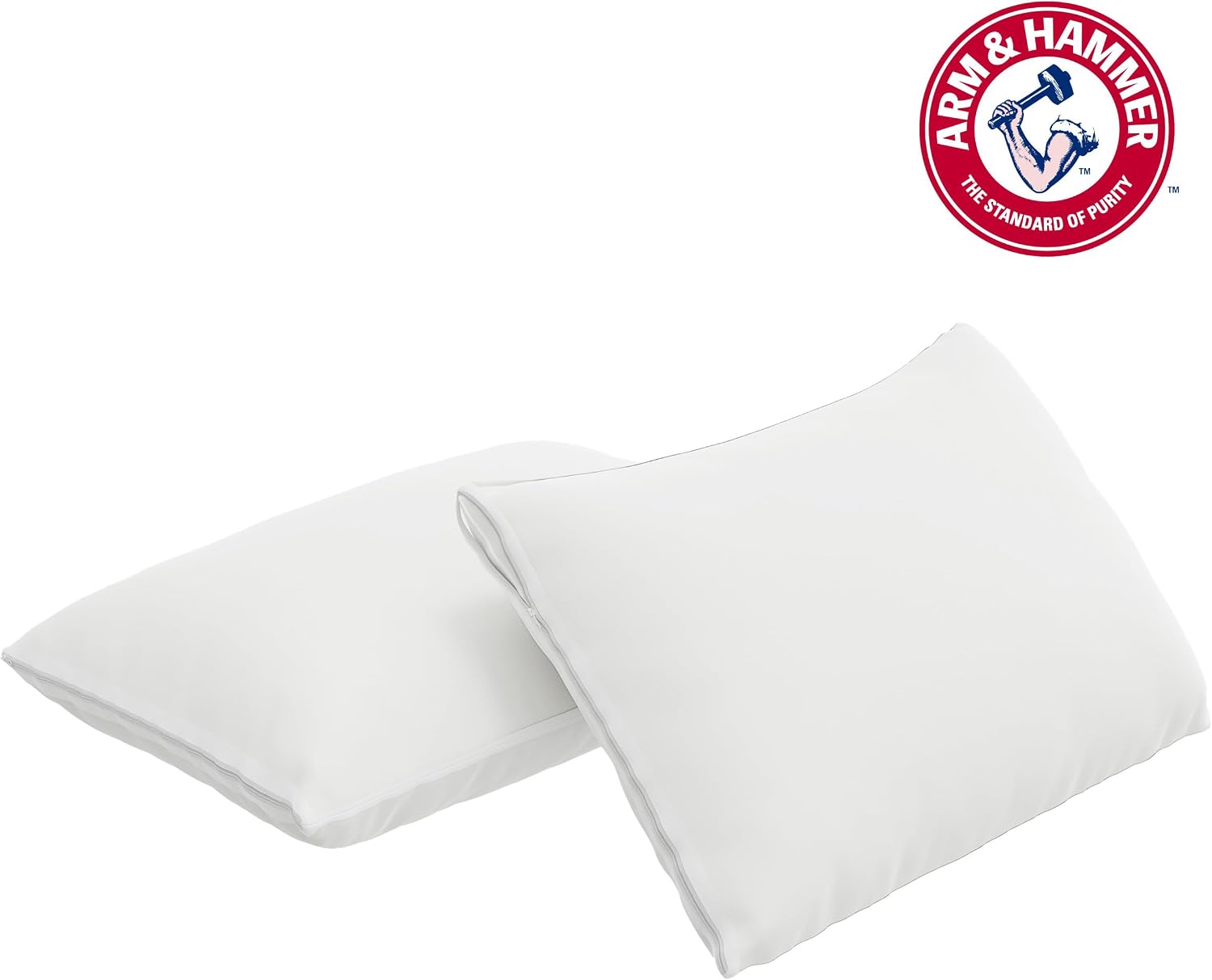 Armhammer Arm & Hammer Cooling Comfort Zippered Pillow Protector, 2-Pack, Standard/Queen White