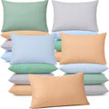 Kigley 16 Pcs Mini Pillow 14" x 9" Small Pillows for Sleeping Daycare Travel Nap Time Neck Lumbar (Classic Colors) 16 Pcs 3.15 inches blue