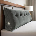 KCTVUIWS Triangular Headboard Pillow with Removable Cover & Side Pockets, Large King Bed Wedge Pillow for Headboard, Daybed Sitting…