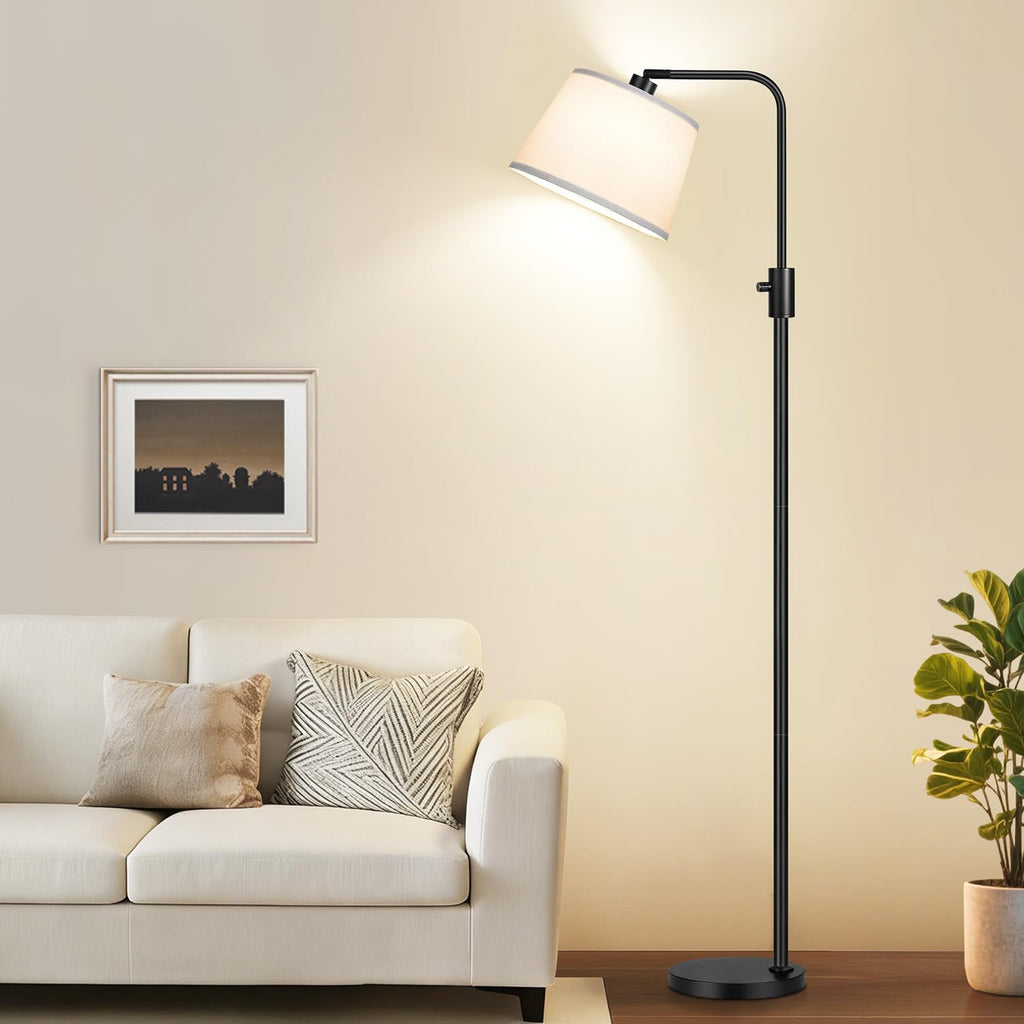 Upgraded】 Dimmable Floor Lamp, 1000 Lumens LED Edison Bulb Included, Arc Black Floor Lamps for Living Room Modern Standing Lamp with…