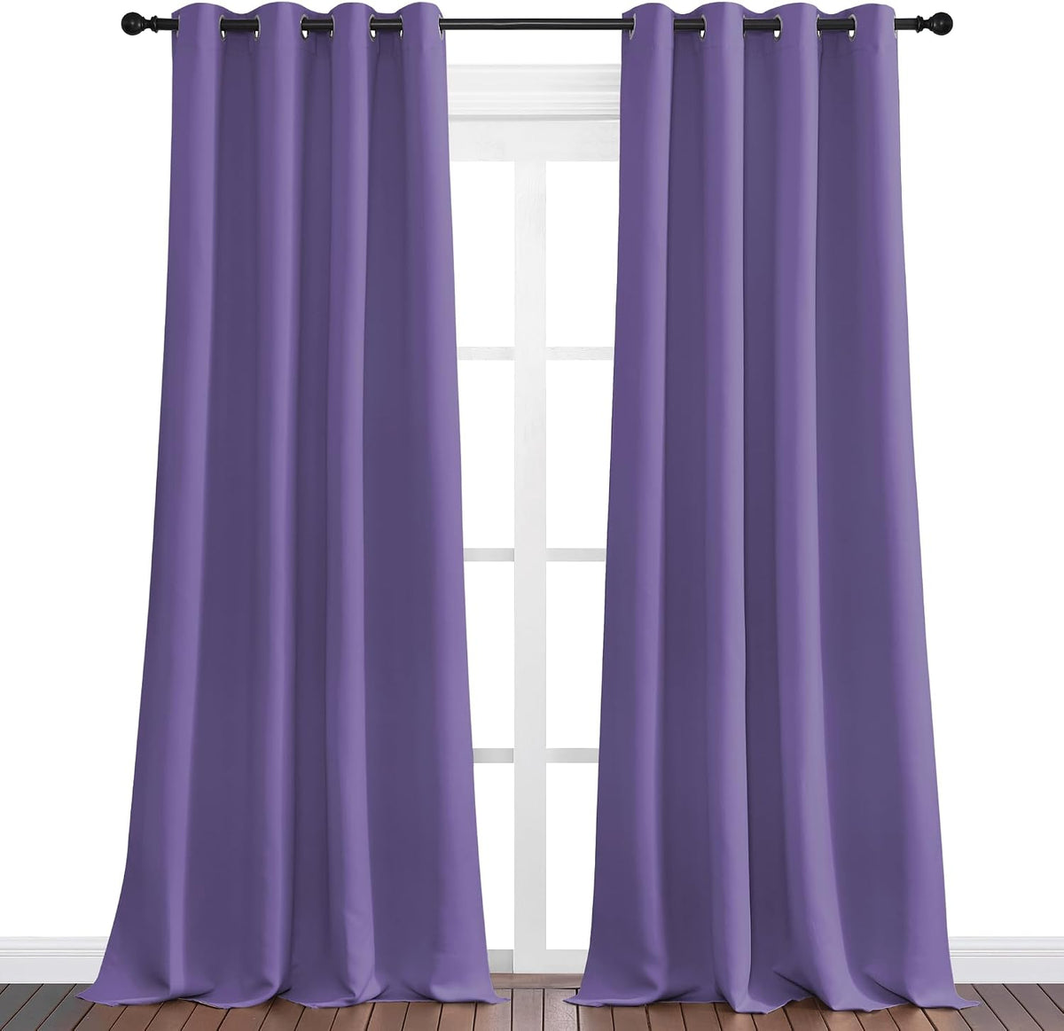 Nicetown Lilac Purple Blackout Curtains 96" Long, 55" Wide, 2 Pieces for Office, Dining, Guest Room - Sound Reducing, Heat and Cold Block P…