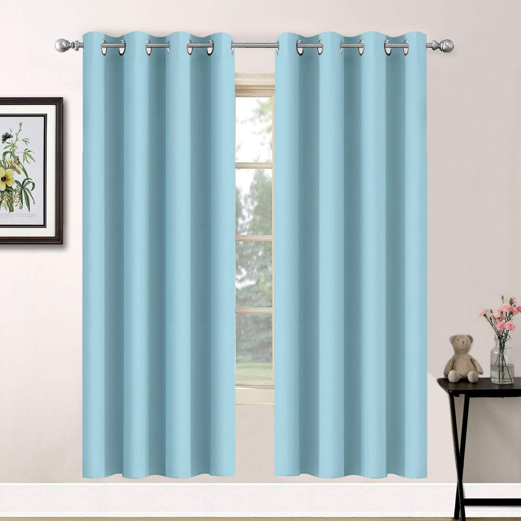 Yakamok Blackout Curtains for Bedroom, Grommet Thermal Insulated Room Darkening Curtains for Living Room, Set of 2 Panels (52 x 63Inch…