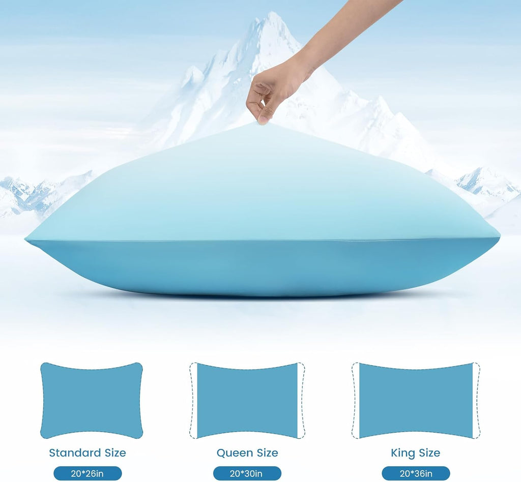 Luxear Cooling Pillow Cases, 2 Pack Queen Size Arc-Chill Q-max > 0.5 Gradient Cool Pillowcases for Hair Skin, Silky Cooling Summer Pillow Co…