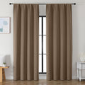 Simplebrand Ava Brown Blackout Curtains for Bedroom 90 Inches Long 2 Panels Set, Solid Privacy Energy Saving Living Room Window Treatment C…