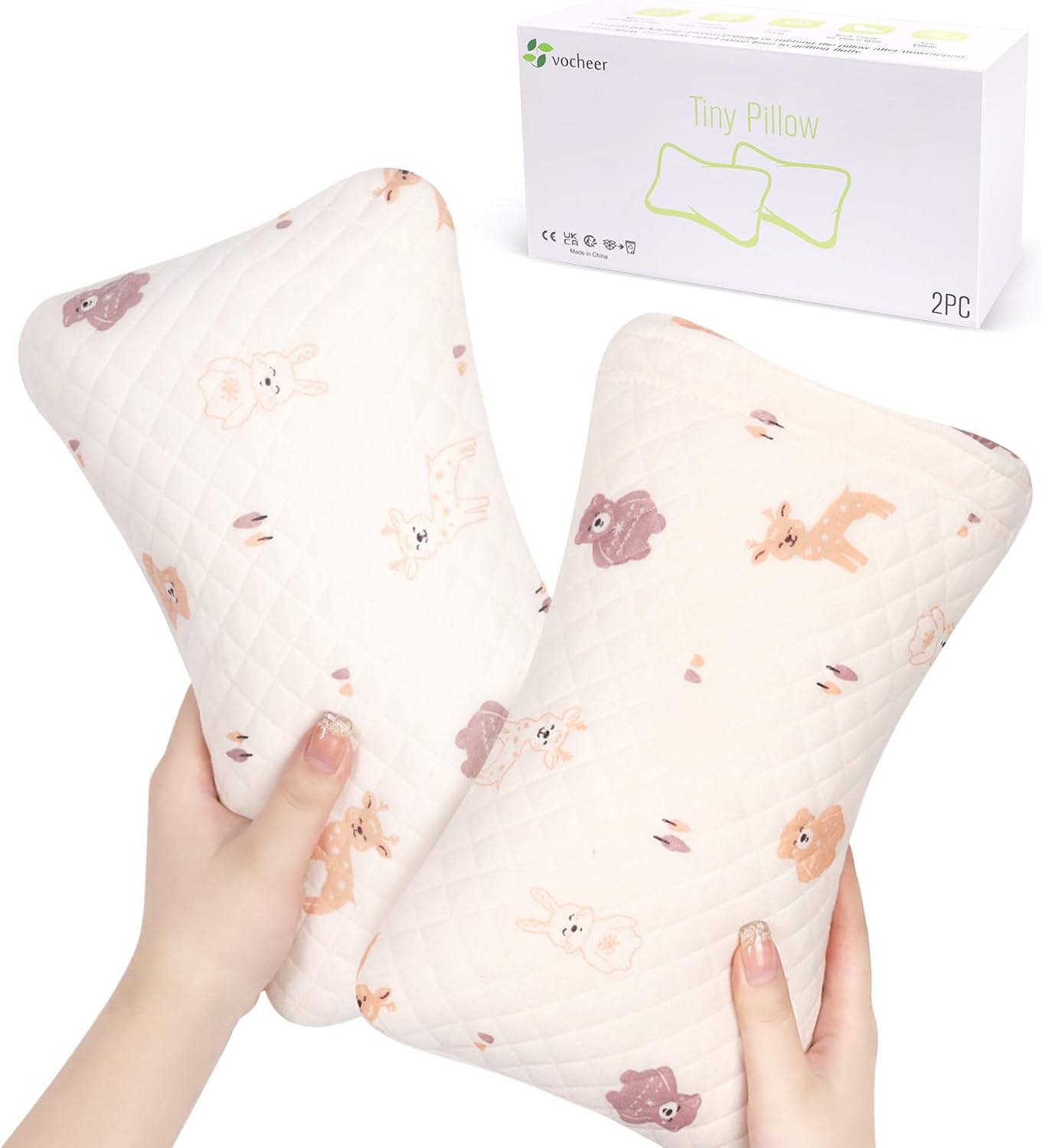 vocheer Small Pillows for Sleeping, 11"x 7" Mini Travel Pillow, Tiny Pillows for Neck, Wrist, Lumbar and Knee, Pets Pillow, Cotton…