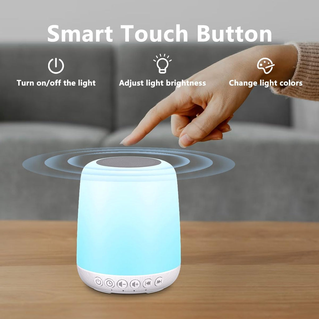 White Noise Sound Machine for Sleep Portable Sound Machine with 30 Soothing Sounds 12 Night Light Colors 4 Timer Sleep Machine for Baby…