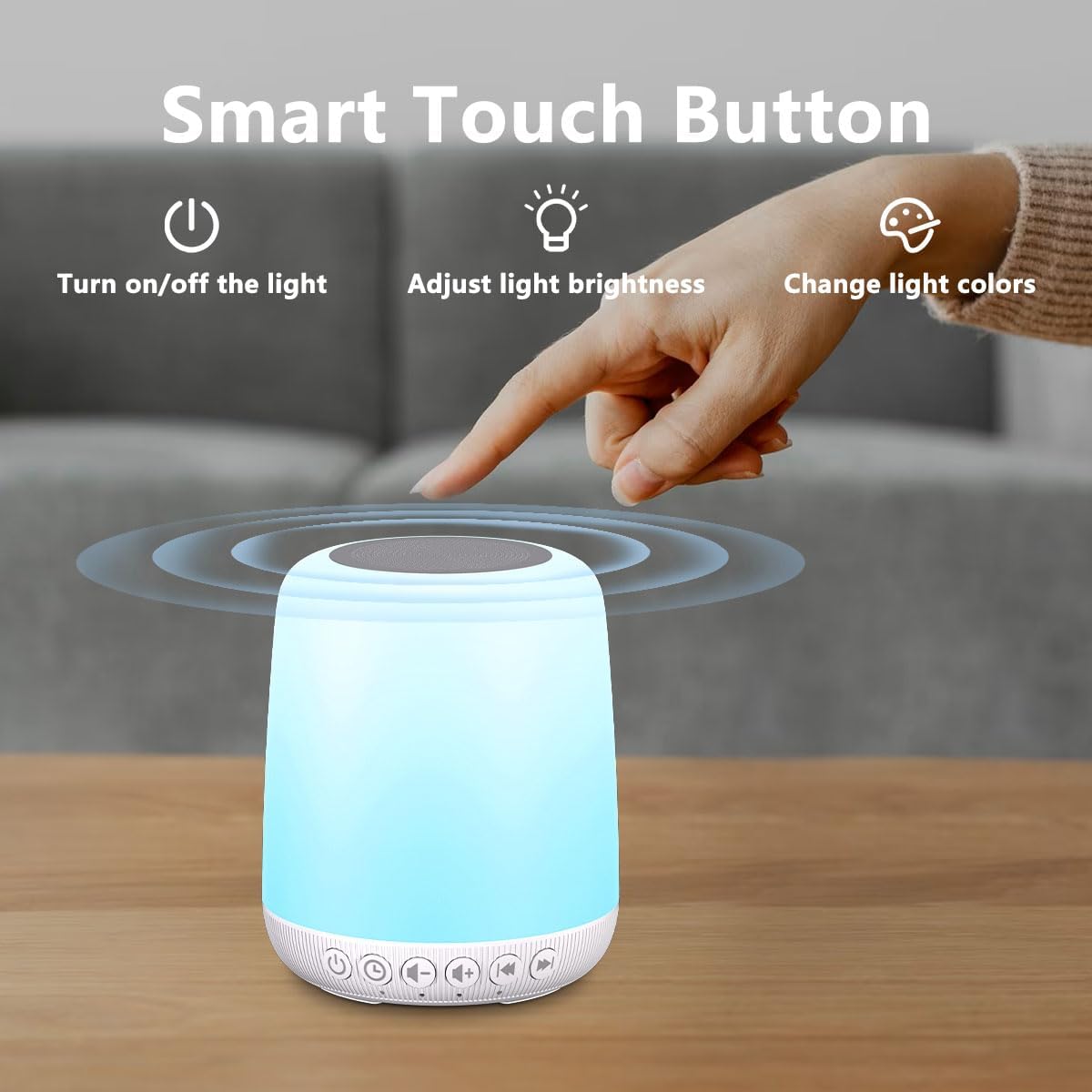 White Noise Sound Machine for Sleep Portable Sound Machine with 30 Soothing Sounds 12 Night Light Colors 4 Timer Sleep Machine for Baby…
