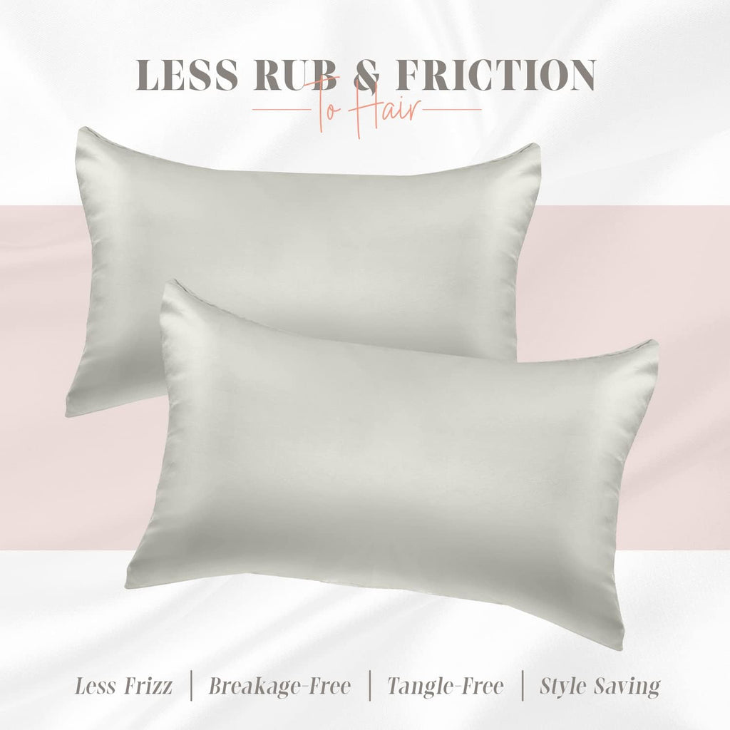 Elegantcomfort Elegant Comfort Silky and Luxurious 2-Piece Satin Pillowcase Set for Healthier Skin and Hair, Hidden Zipper Closure and Beau…