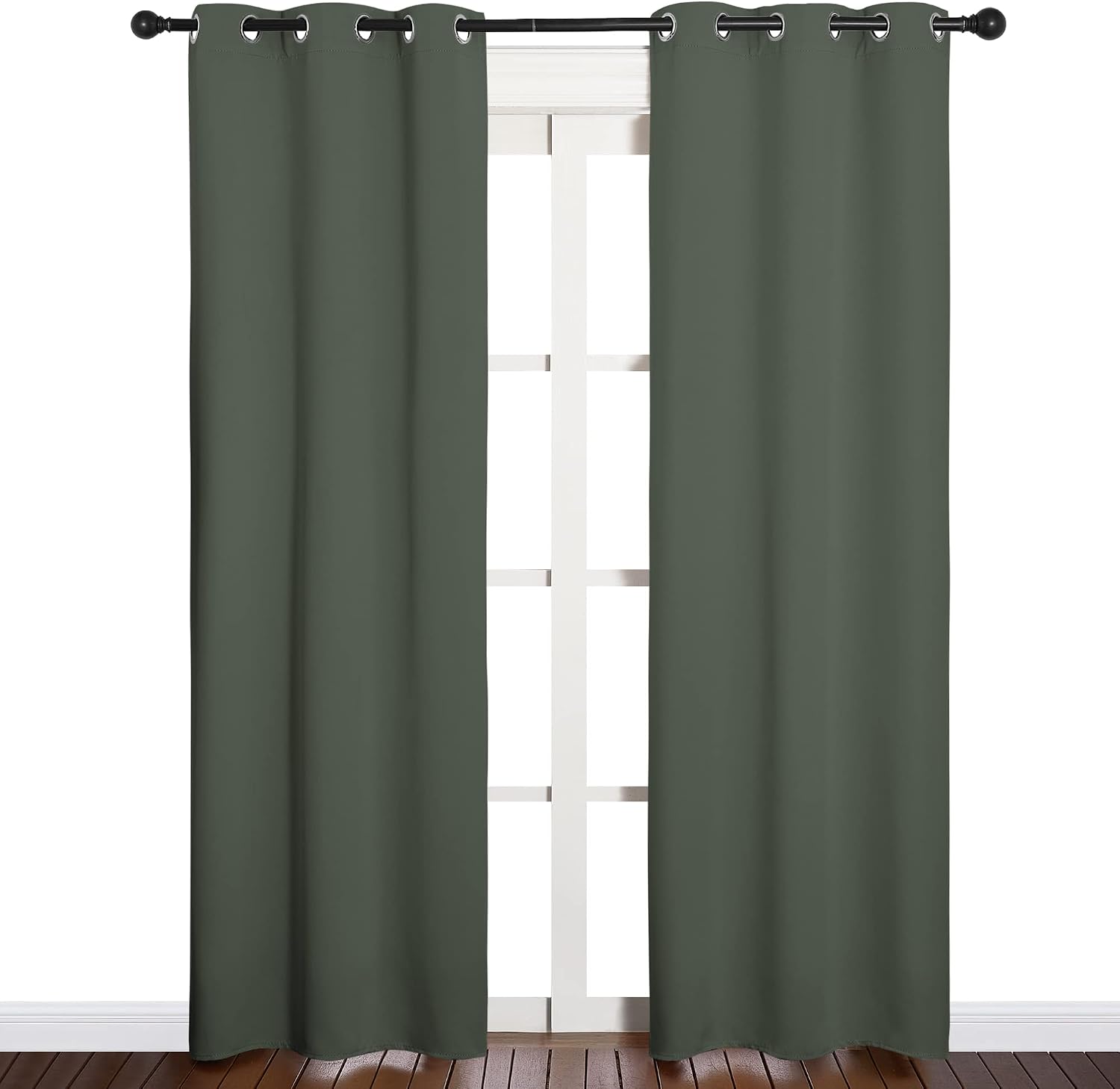 NICETOWN Thermal Curtains for Kids Room, Window Treatment Thermal Insulated Solid Grommet Blackout Drape Panels for Bedroom (Dark…