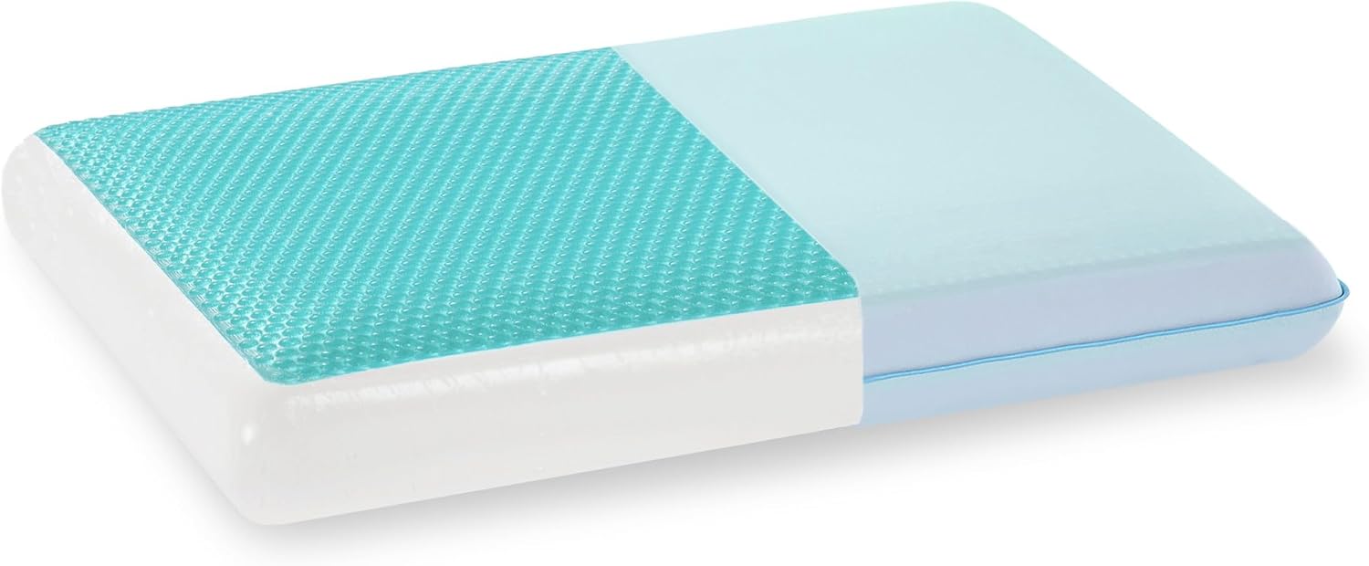 Gelsea Cooling Gel Memory Foam Pillow - Reversible Design, Neck Support for Side, Back, Stomach Sleepers, Standard Size, Removable & Machin…