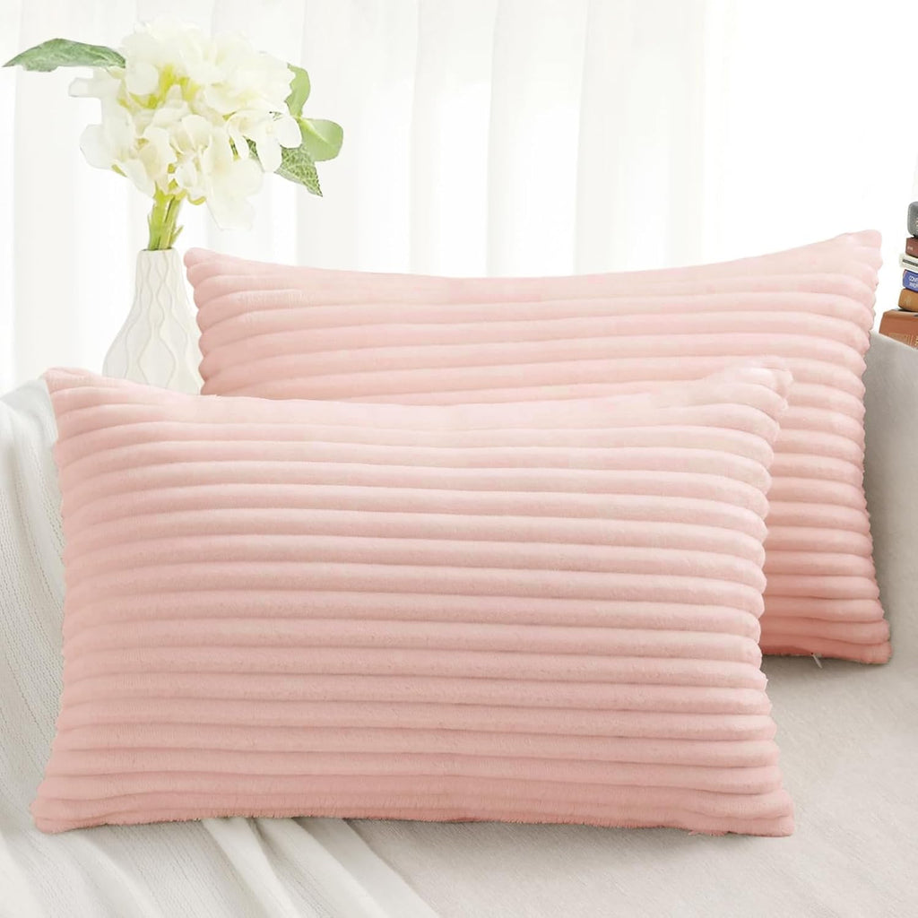 SimmoreHomeDecor Simmore Decorative Summer Throw Pillow Covers 12x20 Set of 2, Soft Plush Flannel Double-Sided Fluffy Lumbar Pillow Covers…