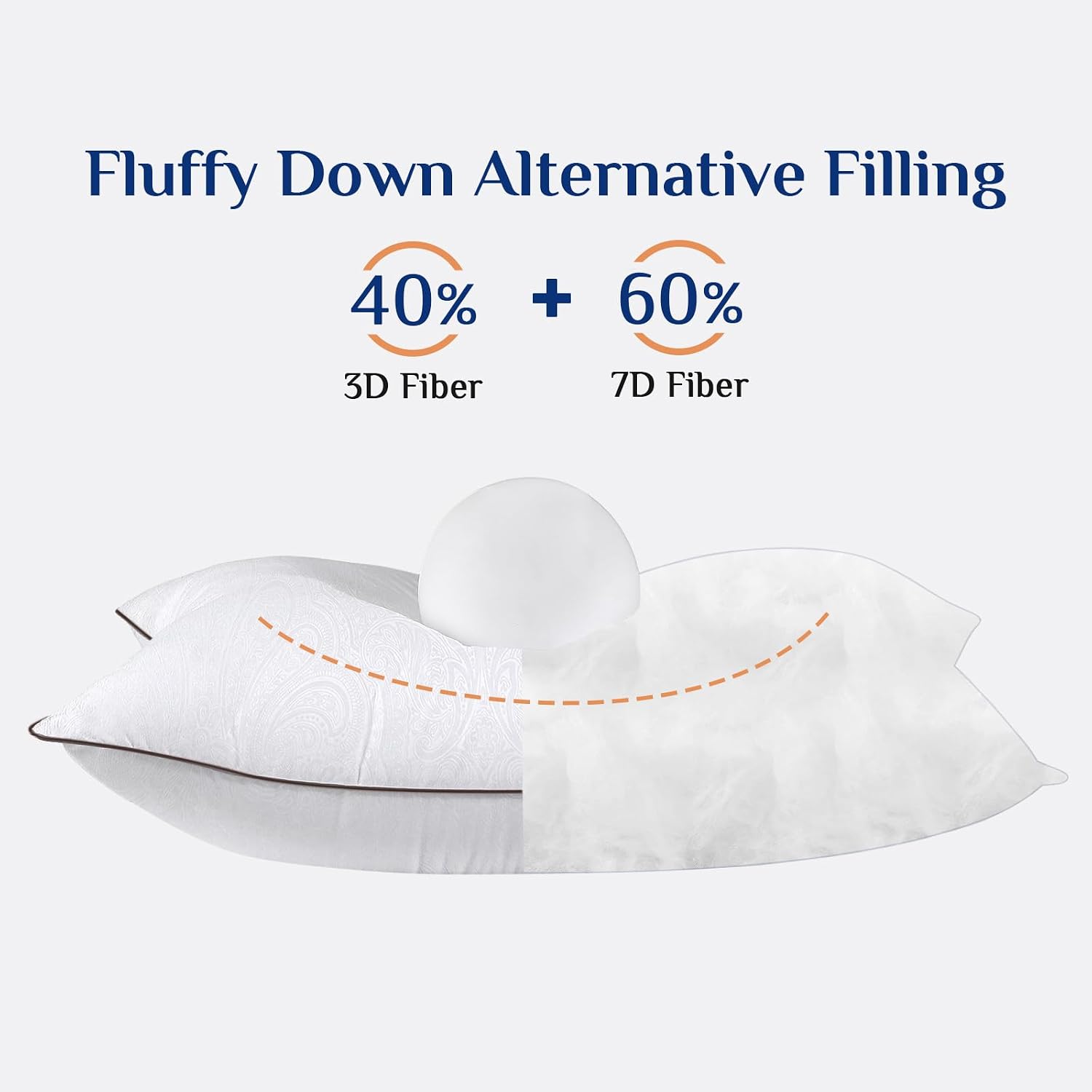 JOLLYVOGUE Bed Pillows Standard Size Set of 6, Cooling and Supportive Full Pillow 6 Pack with Down Alternative Filling for Side and Back…