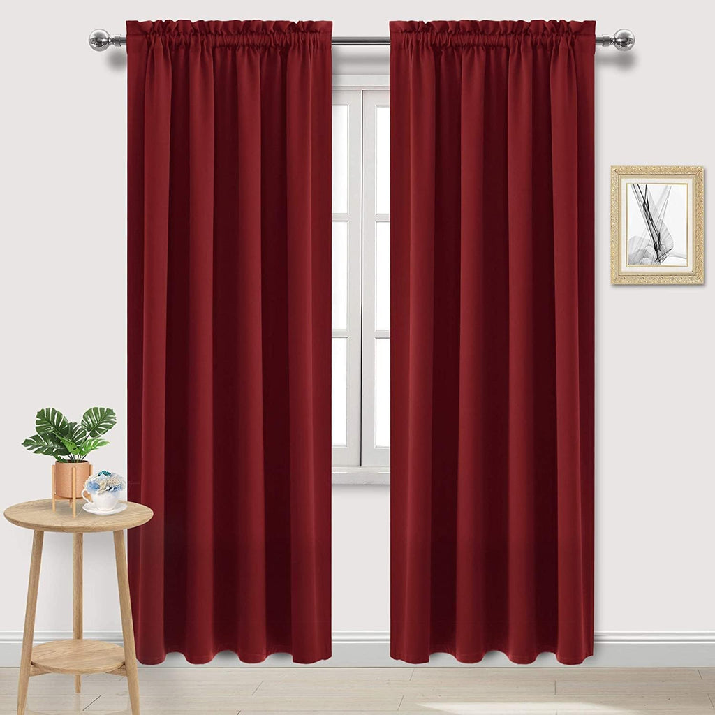 DWCN Blackout Curtains for Living Room Thermal Insulated, Energy Saving & Noise Reducing Bedroom Curtains, Amaranth Red, W 70x L 84 Inch…