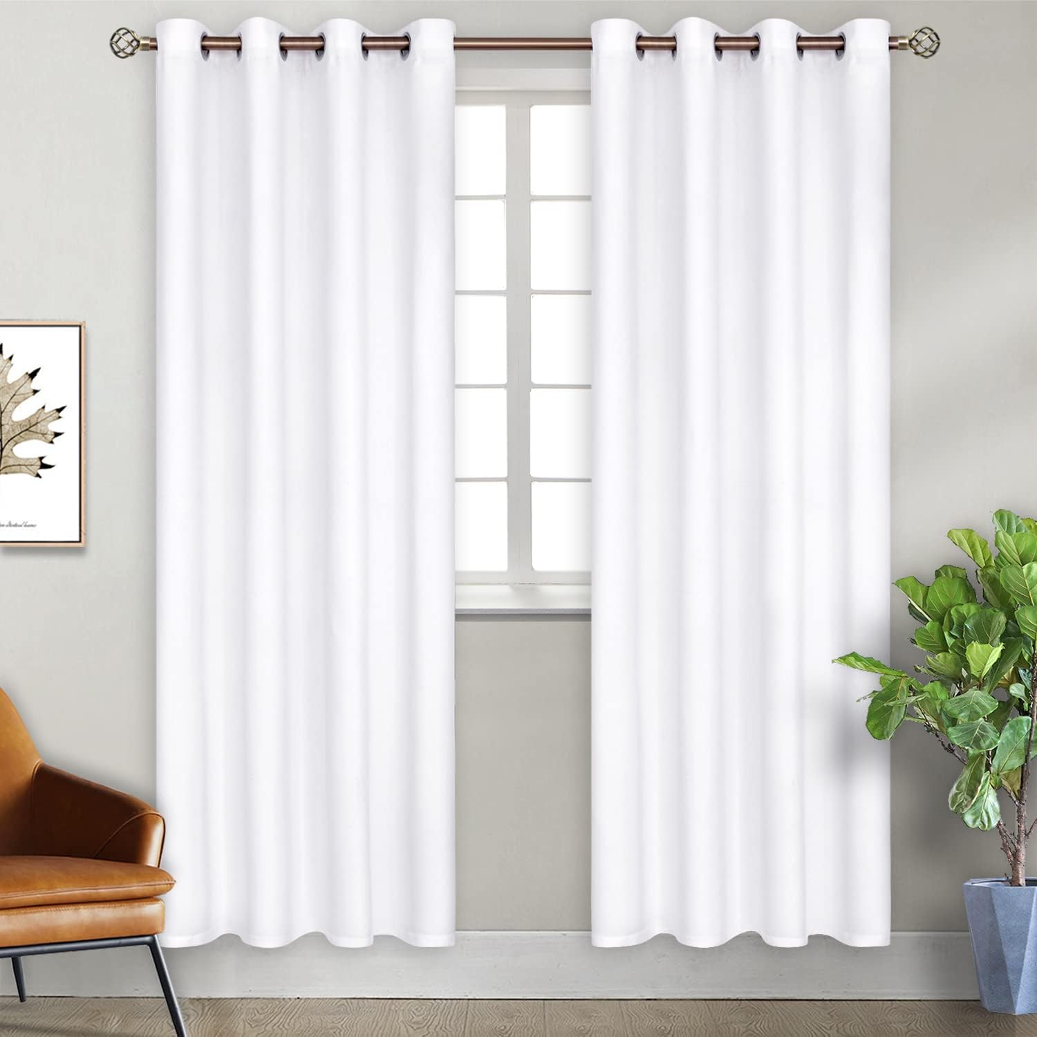 BGment Room Darkening Curtains for Bedroom - Grommet Thermal Insulated Window Treatments Light Blocking Curtains for Living Room, Set of 2…