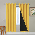 Yakamok Thermal Insulated Full Blackout Curtains 72 Inches Long, Double Layer Full Room Darkening Noise Reducing Grommet Curtains for Bedro…