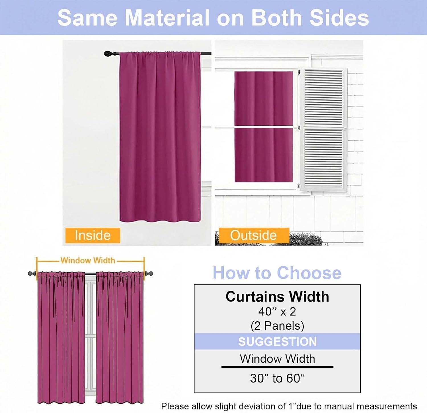 Simplebrand Ava Hot Pink Blackout Curtains for Bedroom 96 Inches Long 2 Panels, Solid Thermal Insulated, Energy Saving Nursery Window …