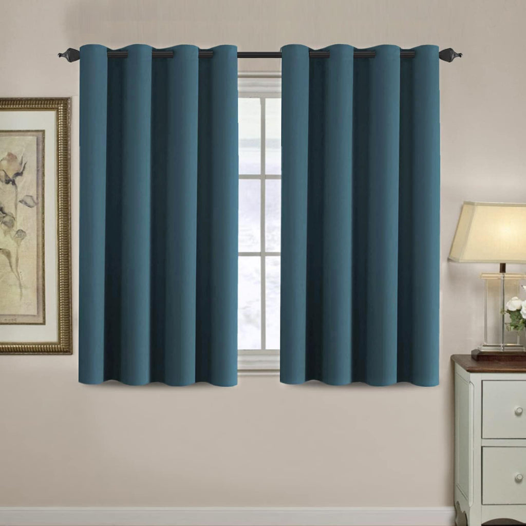 H.VERSAILTEX Blackout Curtain for Living Room Small Window Kitchen Blackout Curtains 45 inch Length Energy Saving Solid Grommet…