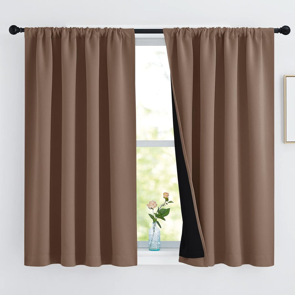 Nicetown Bedroom Full Blackout Curtain Panels, Super Thick Insulated Window Covers, Keeping Out Cold Air and Heat 100% Blackout Blinds with…