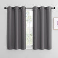 NICETOWN Grey Blackout Cafe Curtain Panels for Bedroom, Thermal Insulated Grommet Top Blackout Draperies and Drapes for Basement (2…