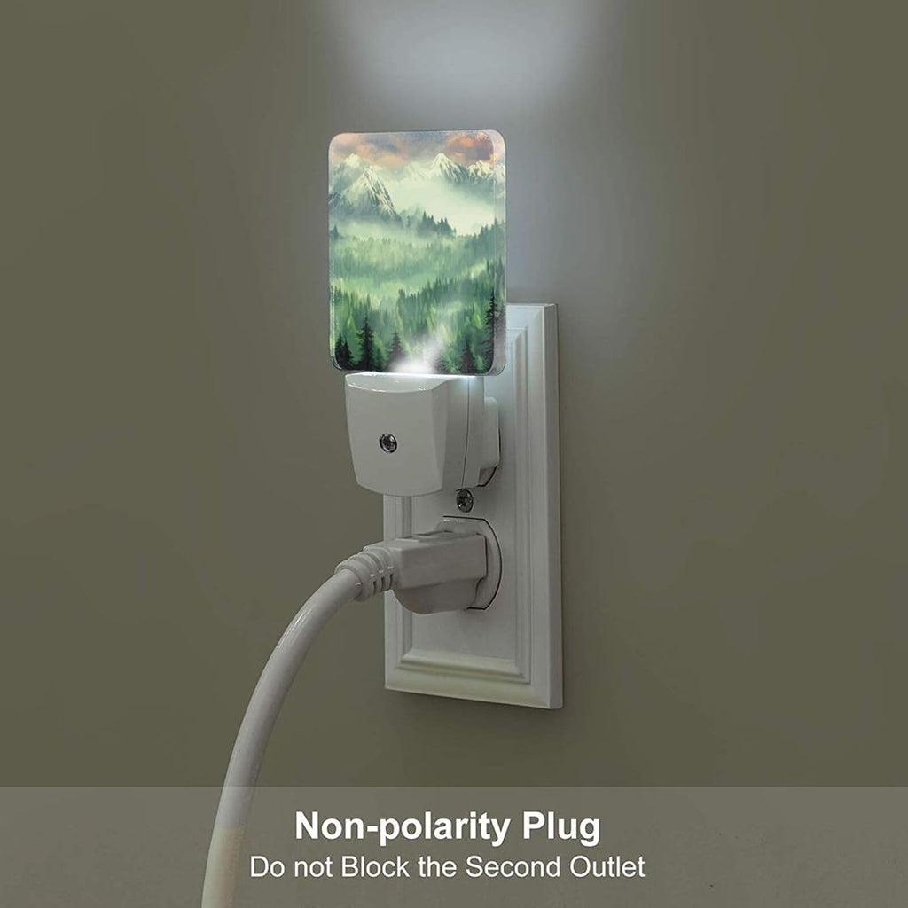 Mountain Forest Landscape Painting Night Light, Plug Into Wall Decor for Stairway, Hallway, Kitchen, Dusk to Dawn Sensor Nightlights for…