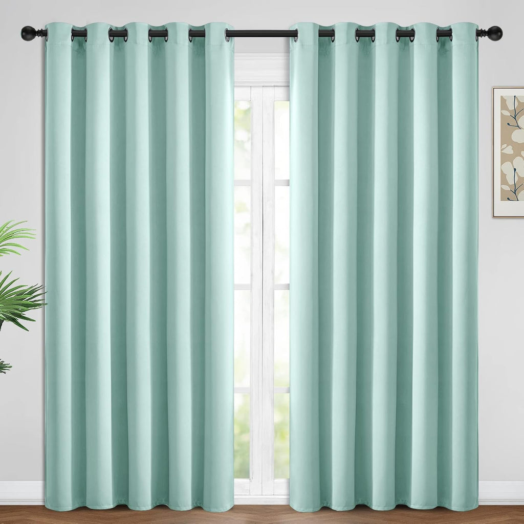 Yakamok 84 Inch Length Blackout Curtains for Bedroom, Room Darkening Thermal Insulated Solid Grommet Panels for Living Room(62Wx84L…