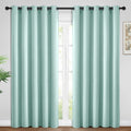Yakamok Blackout Curtains Room Darkening Thermal Insulated Window Panels, Solid Grommet Top Drapes for Bedroom/Living Room(62Wx96L, Aqua…