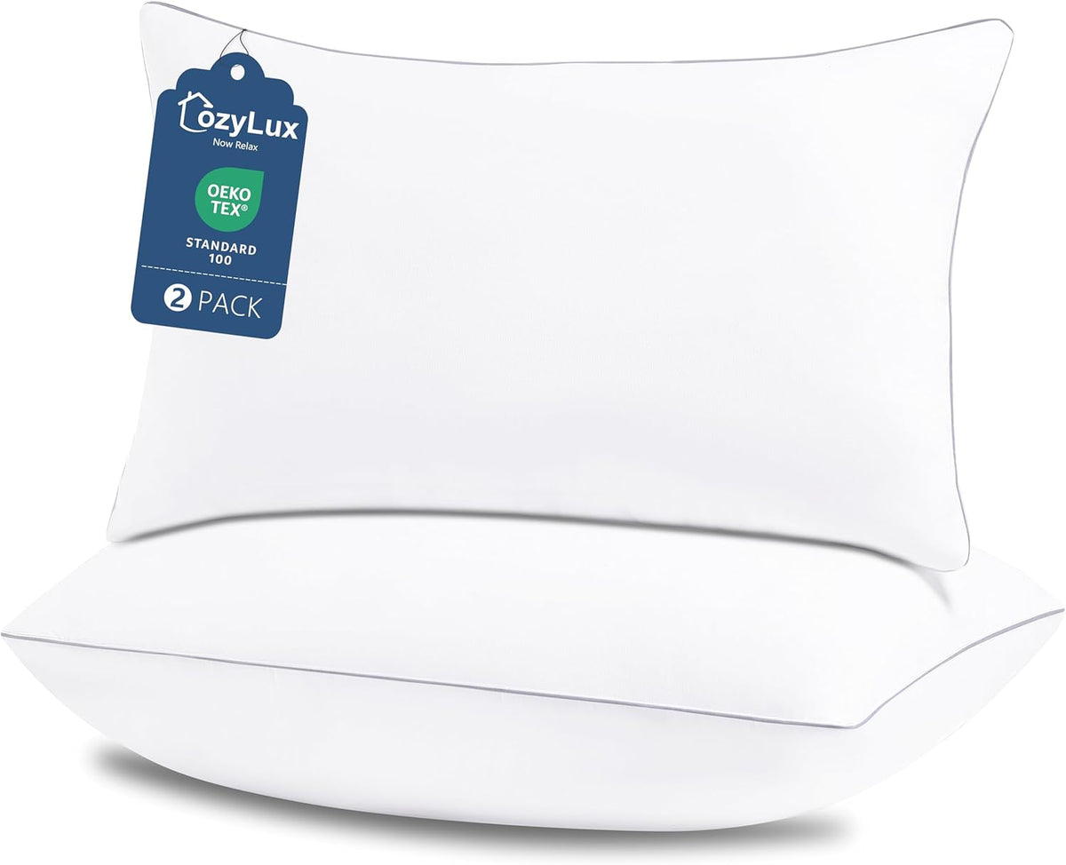 CozyLux Soft Supportive Bed Pillows for Side and Back Sleepers, Oeko-Tex Certified Down Alternative Filling, Hotel Quality Fluffy Sleeping…