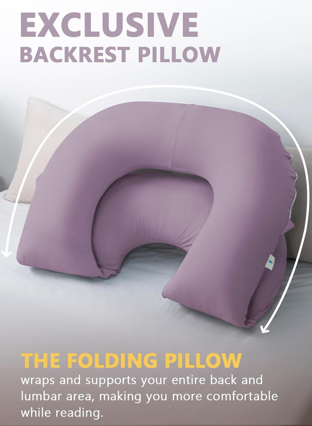 Insen Reading Pillow, Back Pillow for Sitting in Bed for Reading, Nurse & Relax, Reading Pillow for Adults, Moms & Kids, Sit Up Pillow for…