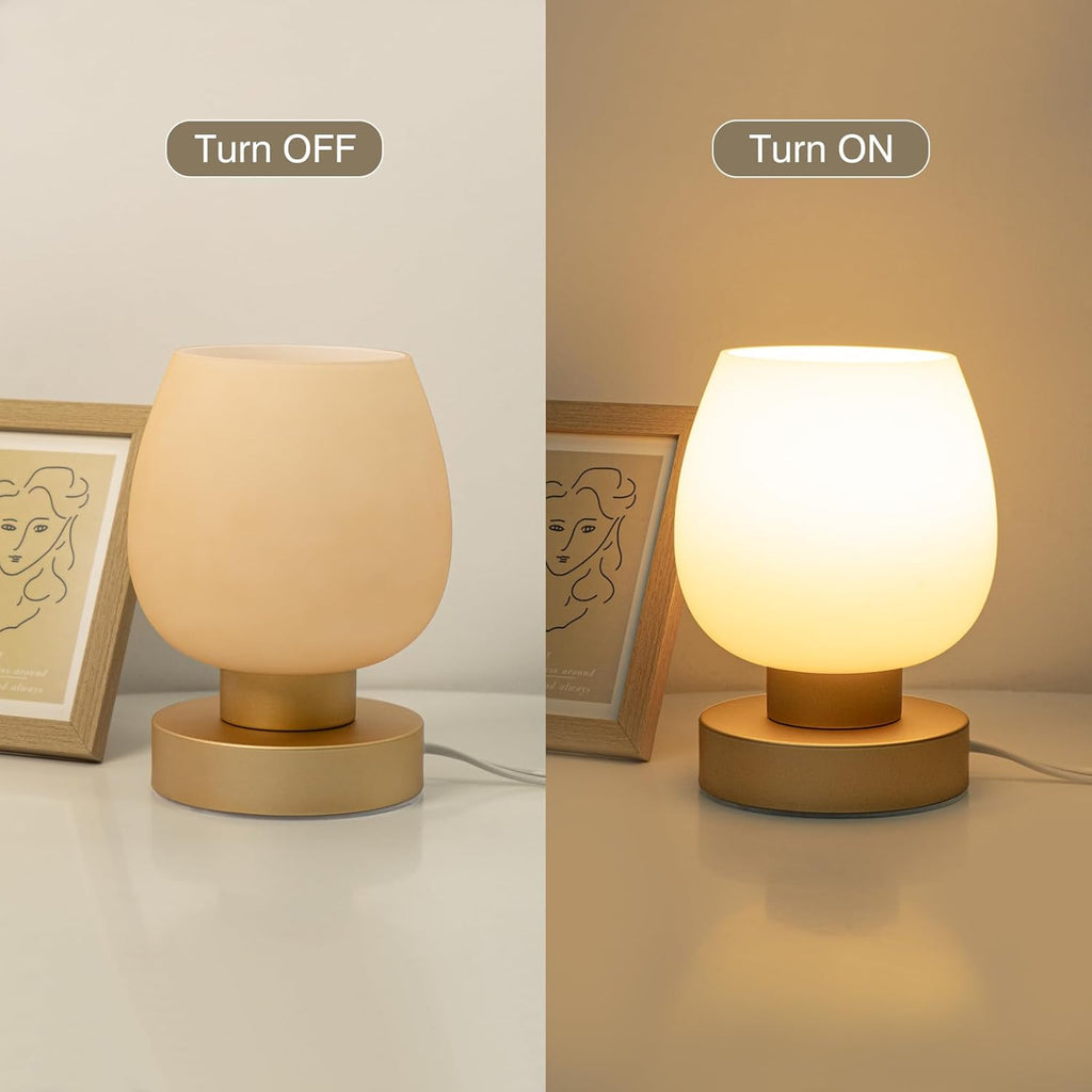 Touch Bedside Table Lamp Set of 2 - Small Modern Table Lamp for Bedroom Living Room Nightstand, 3-Way Dimable Desk lamp with Desert…